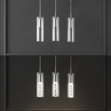 Mium Modern Style Iron/Crystal/Glass Integrated LED Linear Pendant - JONATHAN Y